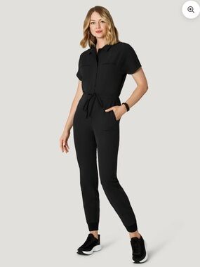 Mandala Scrub Jumpsuit Medium Tall Black